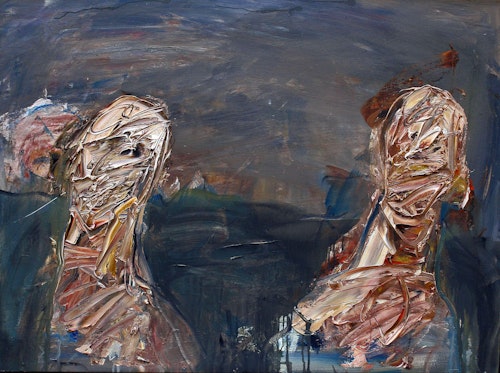 Two figures in a landscape 2008 30 22x40 22