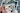 A photograph of a section of a painting. The work fills the image, and consists of various painted elements that have been cut up and collaged together, including three figures, two of which are wearing armour, a black cat, framed pictures, a candlestick and a door.