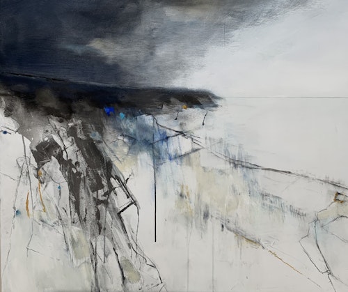 Cliffs from Prussia Cove 2021 Graphite and oil on board 85 x 100cm