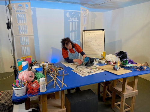 Sovay Berriman sculptural sketching with found objects workshop pics